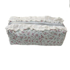 CouldNook Floral Lace Pencil Pouch - Ruffled Trim And Top Zipper