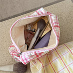 CouldNook Checked Cosmetic Pouch - Soft Fabric And Shaped Base Options