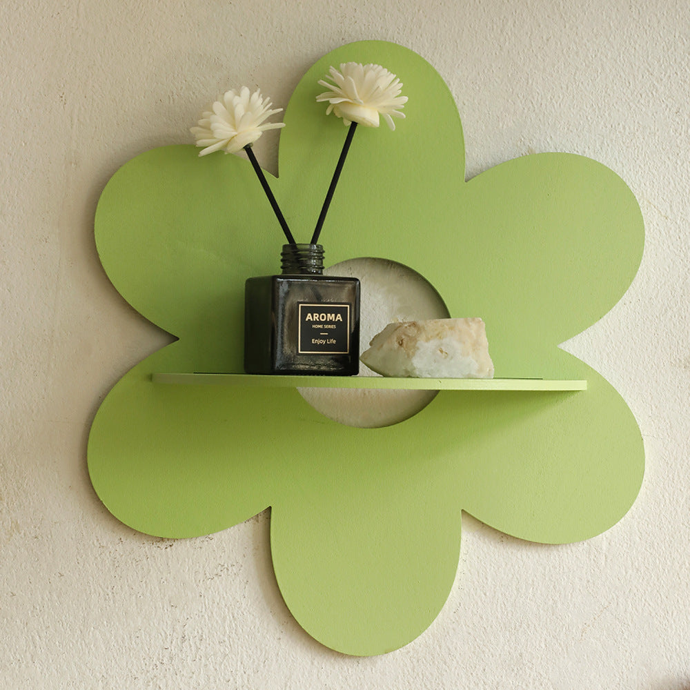 CouldNook Decorative Wall Shelf - Flower Or Wave Backing And Display Ledge
