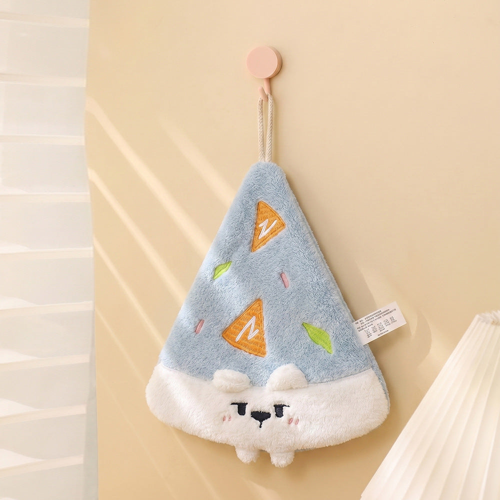 CouldNook Food-Shaped Hand Towel - Embroidered Faces And Hanging Cord