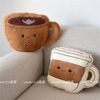 CouldNook Coffee Plush Cushion - Smiling Bean And Cup Shape Choices