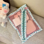 CouldNook Diagonal Zip Mesh Pouch - Dotted Binding And Contrasting Colors