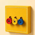CouldNook Decorative Switch Cover - Button Motifs And Stitch-Effect Border