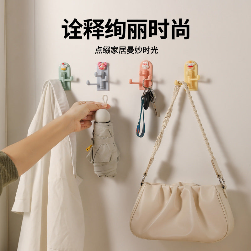 CouldNook Cartoon Adhesive Hook - Swinging Arms and Rounded Backplate
