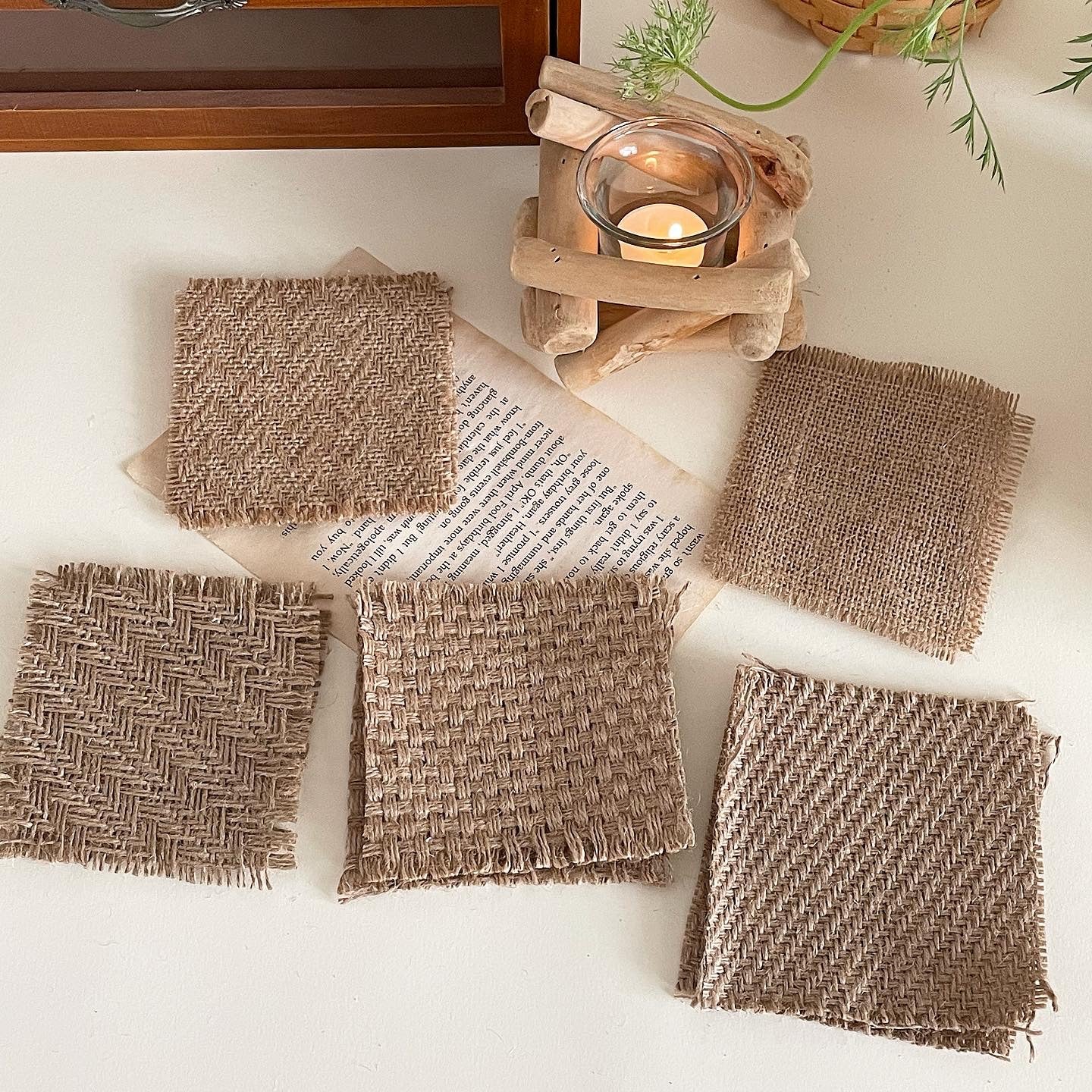 CouldNook Square Fake Linen Table Placemat - Cozy Corner Accent