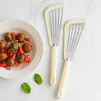 CouldNook Fish Spatula - Angled Slotted Head and Ribbed Handle