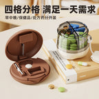 CouldNook Mushroom Pill Organizer - Four Compartments And Cutter Lid