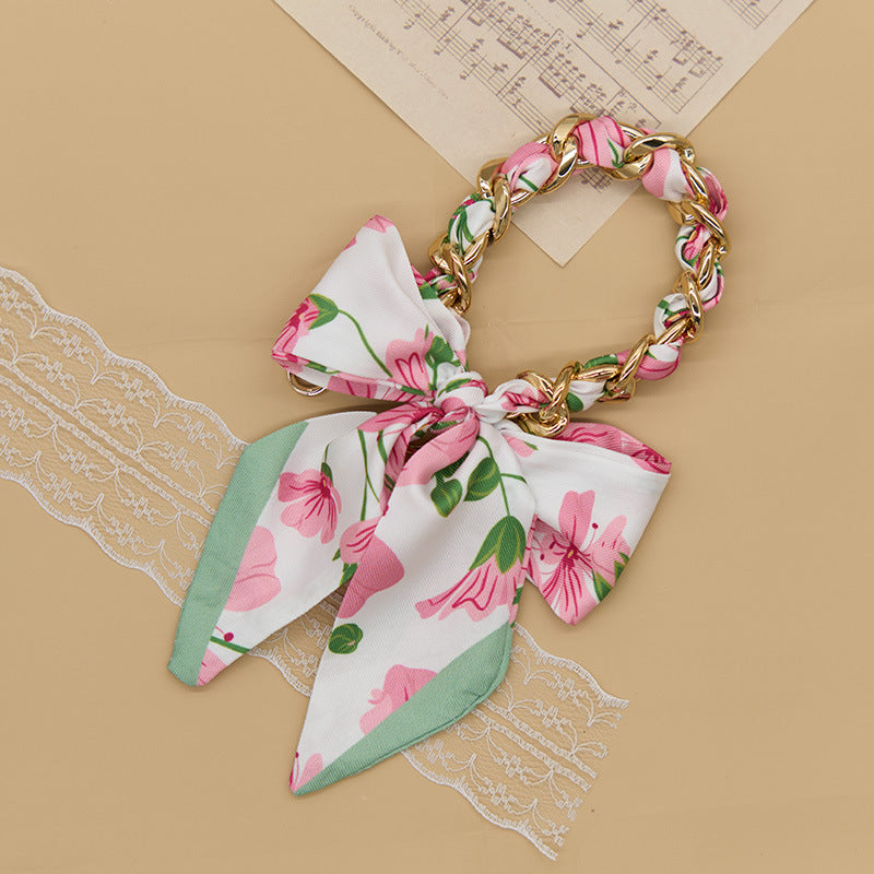 CouldNook Bow Scarf Phone Wrist Strap - Rose Pattern Loop