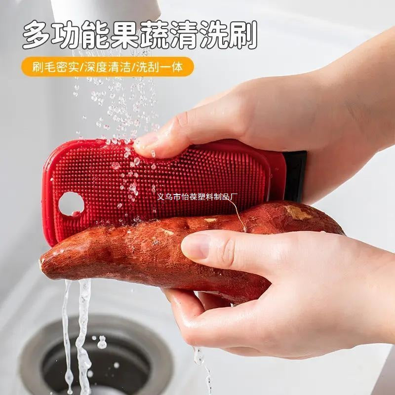 CouldNook Vegetable Brush - Two Textures and Built-In Scraping Edge
