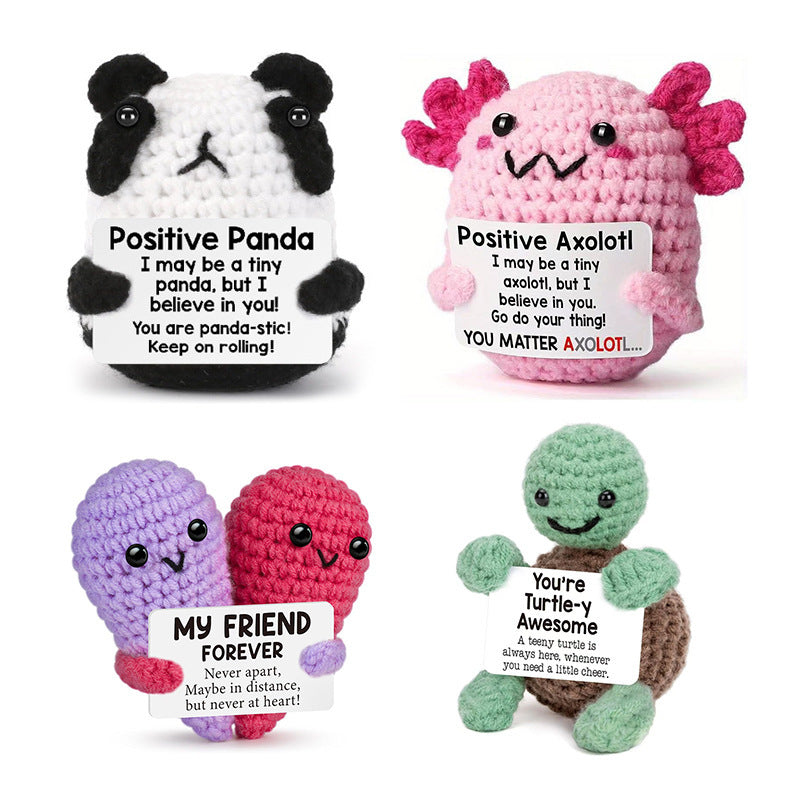 CouldNook Crocheted Character Doll - Textured Shapes And Little Message Cards
