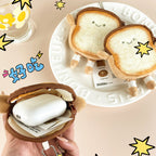 CouldNook Toast Coin Purse - Smiling Face And Dangling Striped Legs