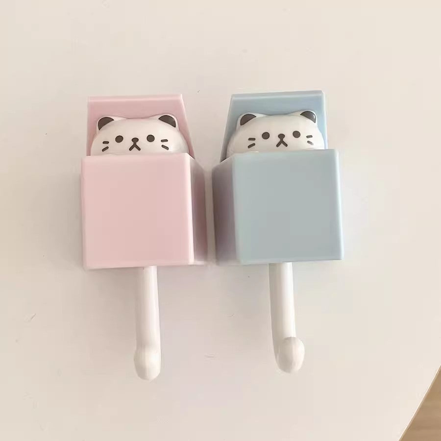 卡通可爱猫咪挂钩强力无痕创意挂钩挂钩ins风高颜值卧室伸缩挂钩
