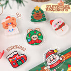 CouldNook Christmas Memo Clip - Festive Characters And Clear Shaped Border