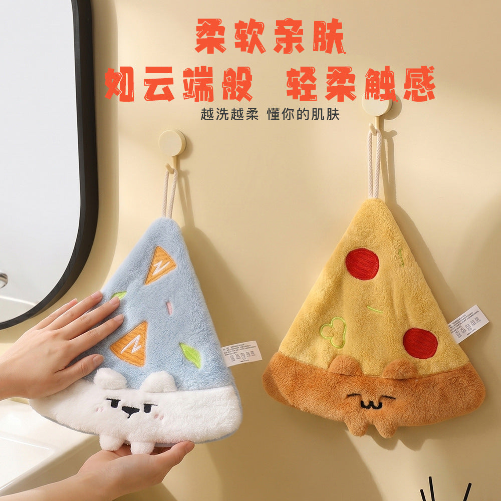 CouldNook Food-Shaped Hand Towel - Embroidered Faces And Hanging Cord