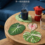 CouldNook Tropical Leaf Coaster - Shaped Edges And Colorful Vein Patterns