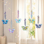 CouldNook Faceted Butterfly Suncatcher - Spiral Beads And Suspended Wings