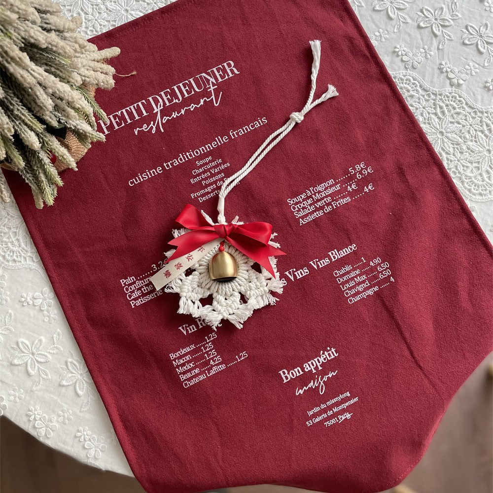 CouldNook Menu Print Table Cloth - Breakfast Lettering And Plain Ground