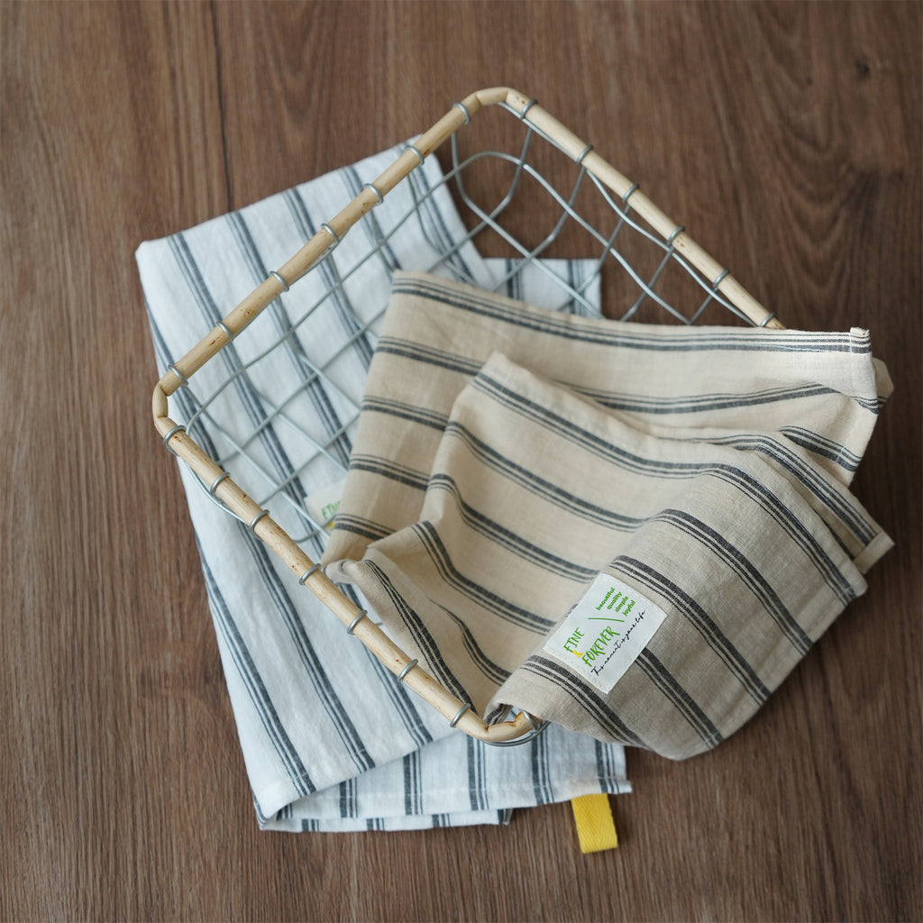 CouldNook Striped Kitchen Cloth - Hanging Loop And Sewn Label