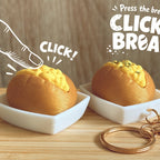 CouldNook Bakery Clicker Keychain - Bread Shapes And Pressable Tops