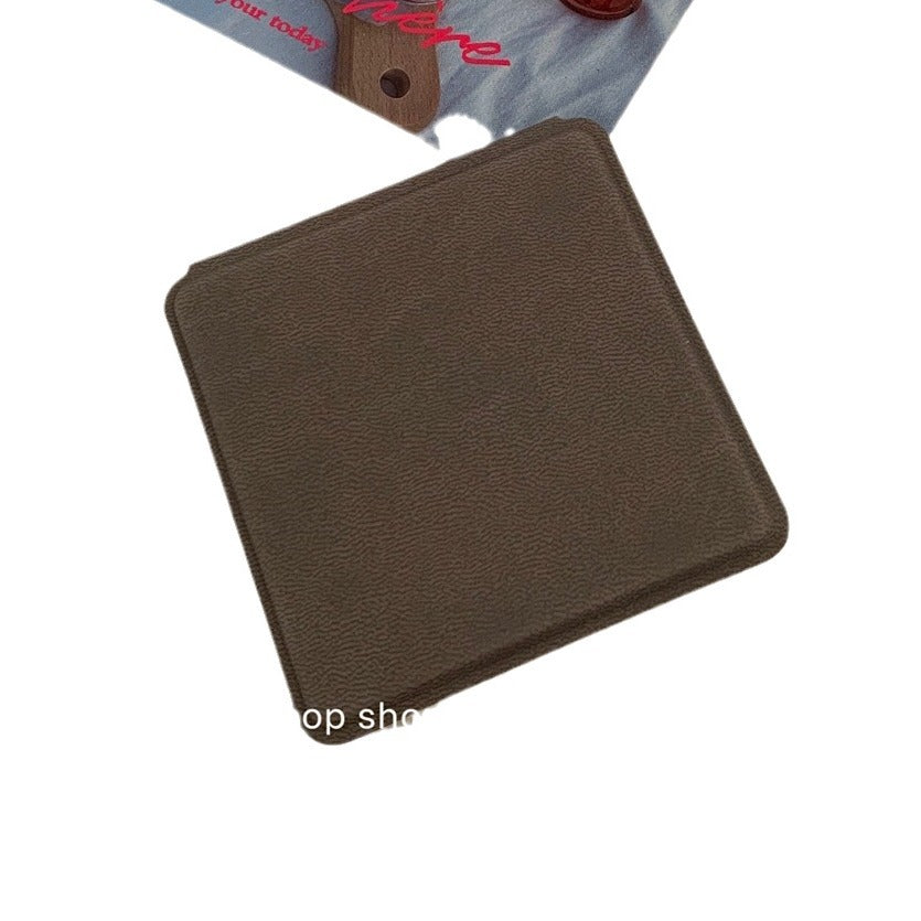 CouldNook Square Folding Mirror - Textured Cover And Dual Reflective Panels