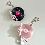 CouldNook Earphone Cord Organizer Keychain - Record Shape And Treble Clef
