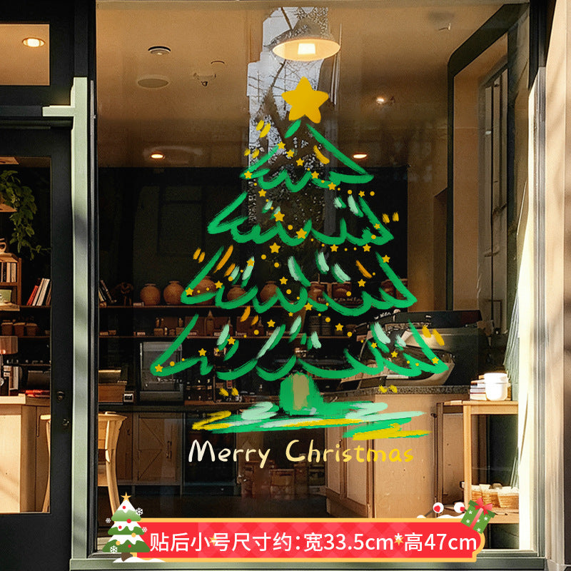 CouldNook Christmas Window Clings - Festive Trees And Coordinating Garland Options