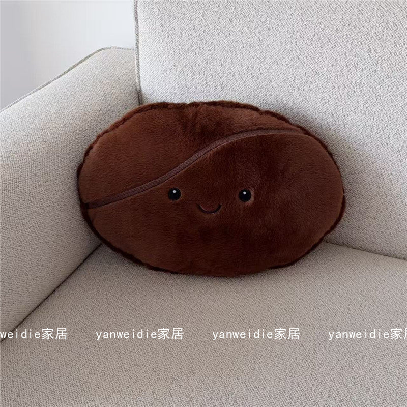 CouldNook Coffee Plush Cushion - Smiling Bean And Cup Shape Choices