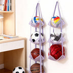 CouldNook Hanging Ball Organizer - Tiered Mesh Pockets And Suspension Straps
