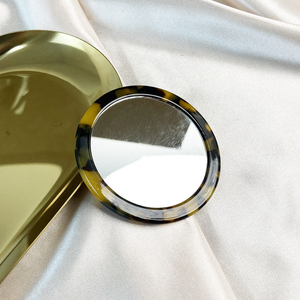 CouldNook Round Acetate Mirror - Circular Face And Patterned Border Detail