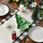 CouldNook Merry Christmas Tree Buffalo Plaid Table Runner - Holiday Decor