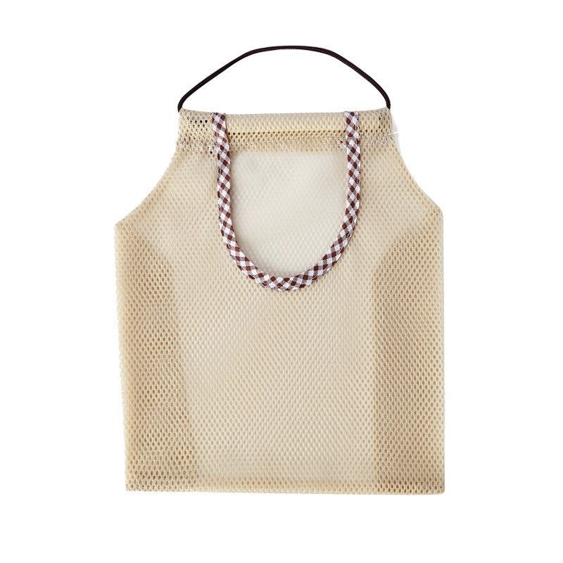 CouldNook Hanging Produce Bag - Mesh Body And Gingham-Edged Front Opening