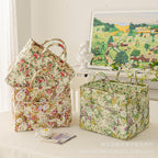 CouldNook Floral Fabric Storage Basket - Quilted Body And Loop Handles