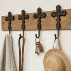 CouldNook Cross Wall Hook - Cast Iron Scrollwork and Curved Tip