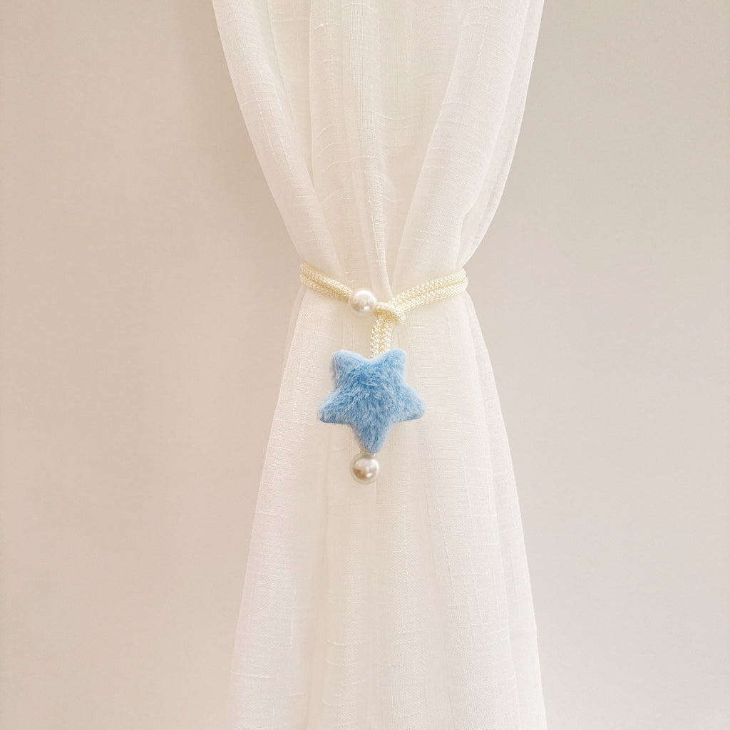 Star Curtain Tieback with Pearl-Like Bead Details