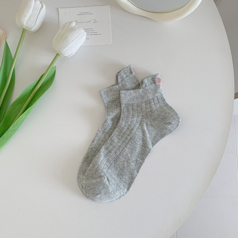 CouldNook Women Cozy Bow Label Ankle Socks - Playful Shoe Accent