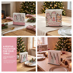 CouldNook Christmas Napkin Holder - Wooden Base And Festive Cutout Sides