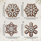 CouldNook Snowflake Coaster Set - Four Layered Wooden Designs For Cups