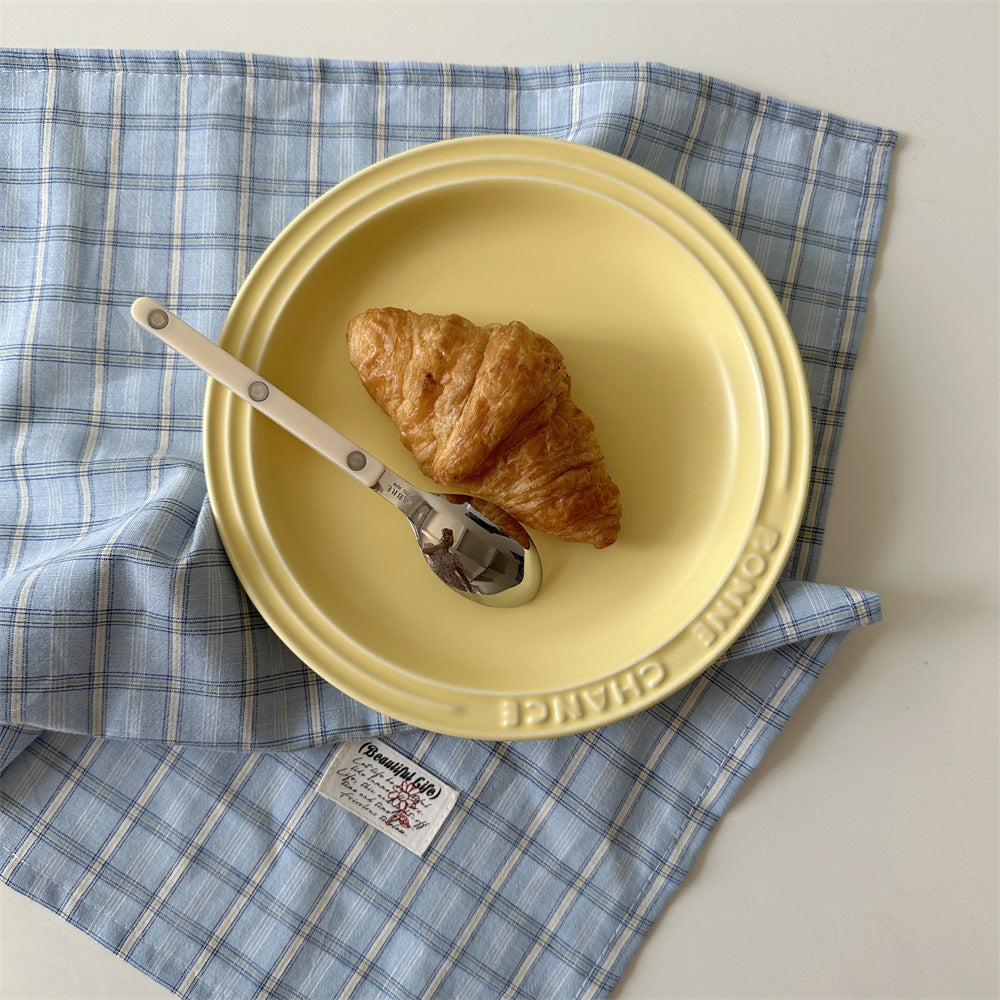 CouldNook Plaid Fabric Table Napkin - Woven-Look Checks And Sewn Label