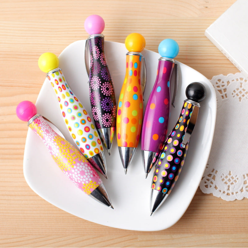 CouldNook Bowling Pin Ballpoint Pen - Patterned Barrel And Round Top