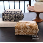 CouldNook Embroidered Tissue Box Cover - Patterned Panels And Zip Access