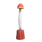 CouldNook Carved Mushroom Pen - Painted Cap And Faceted Wooden Stem
