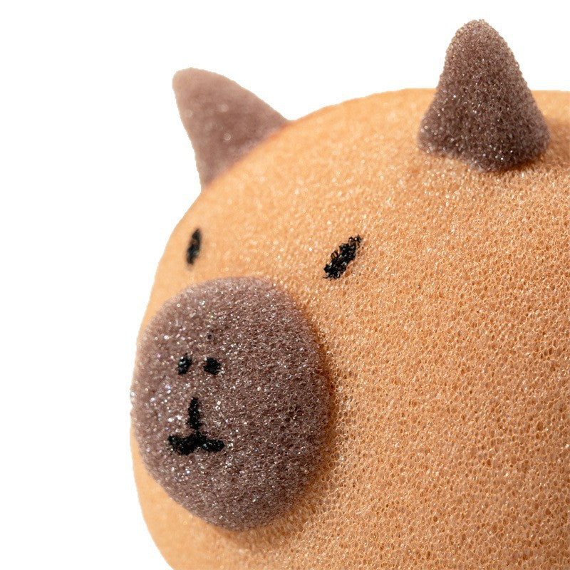 CouldNook Capybara Bath Sponge - Rounded Face and Raised Ears