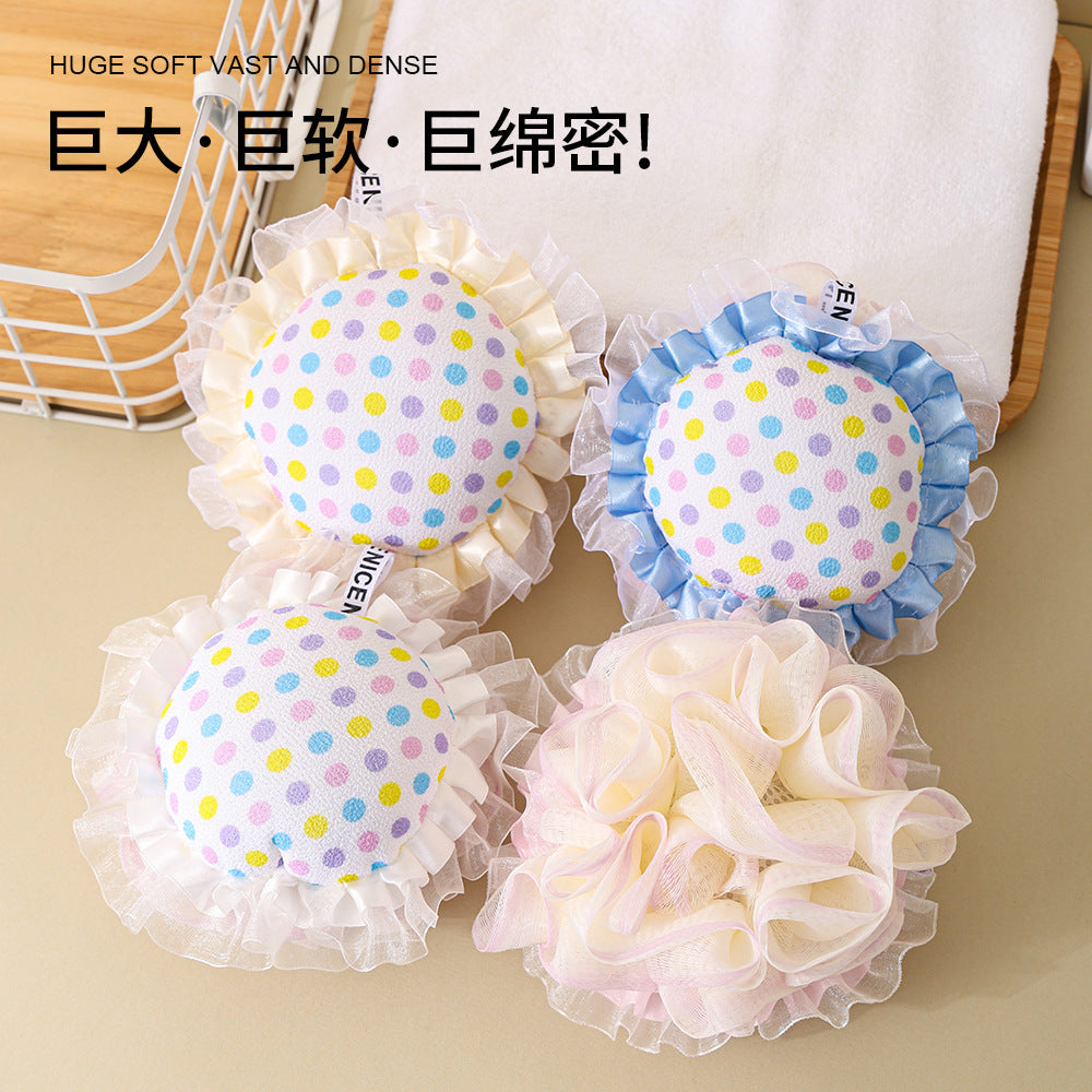 CouldNook Sunflower Bath Pouf - Dotted Center and Pleated Petal Edge
