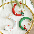 CouldNook Christmas Crescent Ornament - Character Figures and Suspended Bells