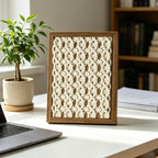 CouldNook Framed Cotton Wall Art - Knotted Patterns and Rectangular Border