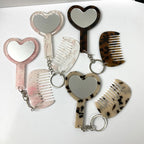 CouldNook Heart Mirror Keychain - Mini Comb And Short Chain Attachments