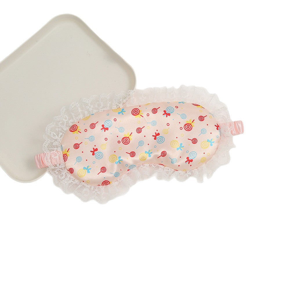 CouldNook Sleep Mask - Printed Front And Gathered Lace Border