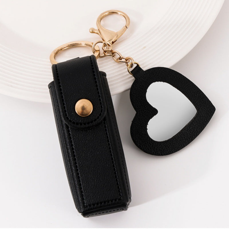 CouldNook Lipstick Pouch And Mirror - Snap Tab And Heart-Shaped Detail