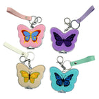 CouldNook Butterfly Pocket Mirror - Plush Embroidery And Keyring Strap Attachment