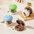 CouldNook Mushroom Pill Organizer - Four Compartments And Cutter Lid
